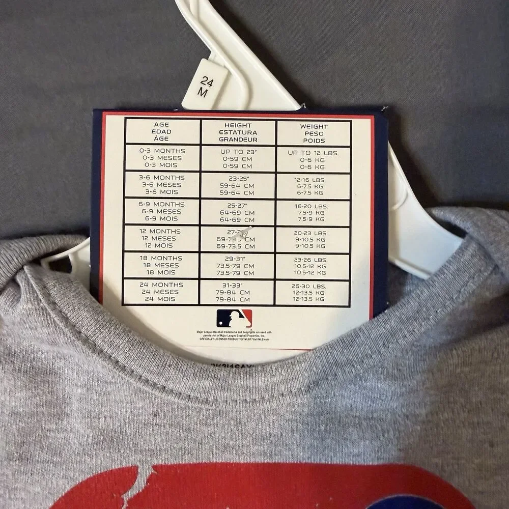 Chicago Cubs 3 Pack Bodysuit Creeper Set 24 Months Boy Short Sleeve Crawl Bear